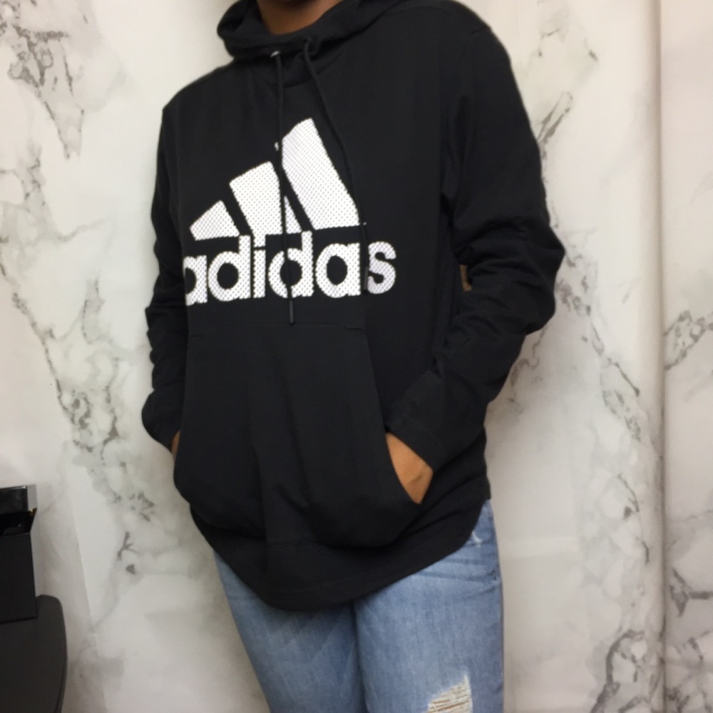 Black and White Adidas Hoodie